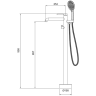 Напольный смеситель для ванны GAPPO G06-9 G3006-9 оружейная сталь